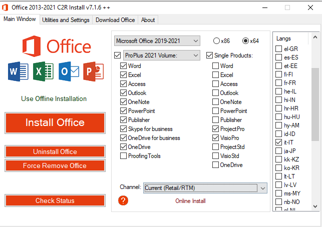 for windows download Office 2013-2021 C2R Install v7.6.2