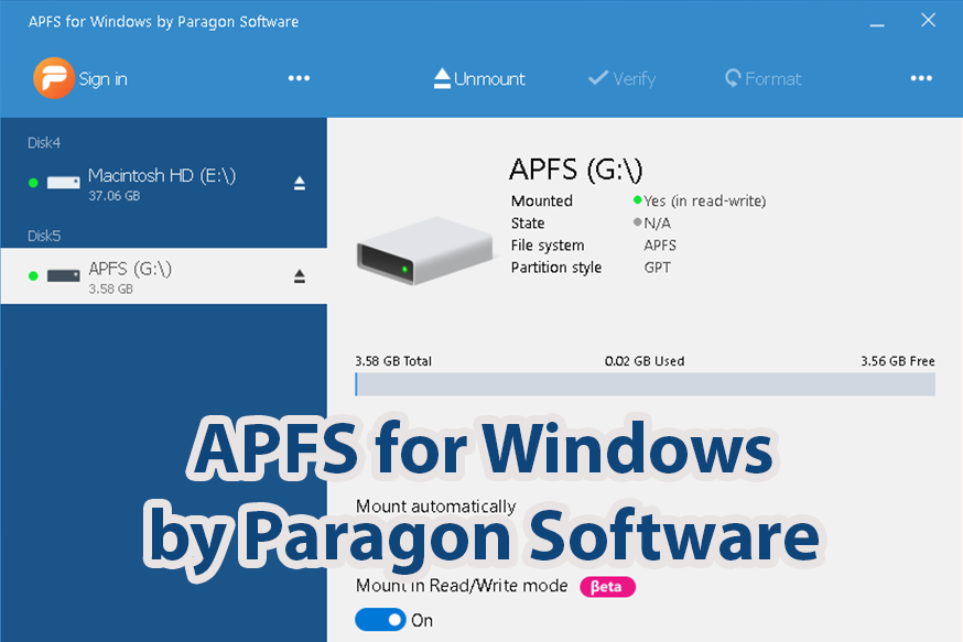 Форматирование apfs в windows